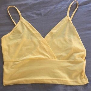 Light yellow SHEIN CROP TOP